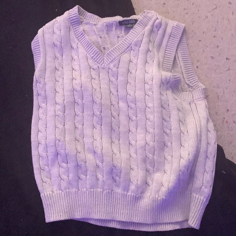 plain white sweater vest